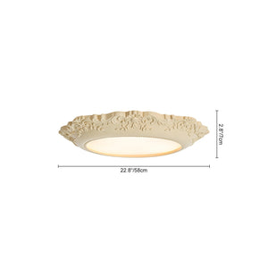 LightFixturesUSA-Decorative French Ivory Embossed LED Flush Mount Light-Ceiling Light-22.8 in-