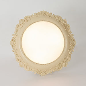 LightFixturesUSA-Decorative French Ivory Embossed LED Flush Mount Light-Ceiling Light-22.8 in-