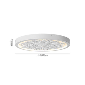 LightFixturesUSA - Decorative French White Medallion LED Flush Mount Light - Ceiling Light - White - 