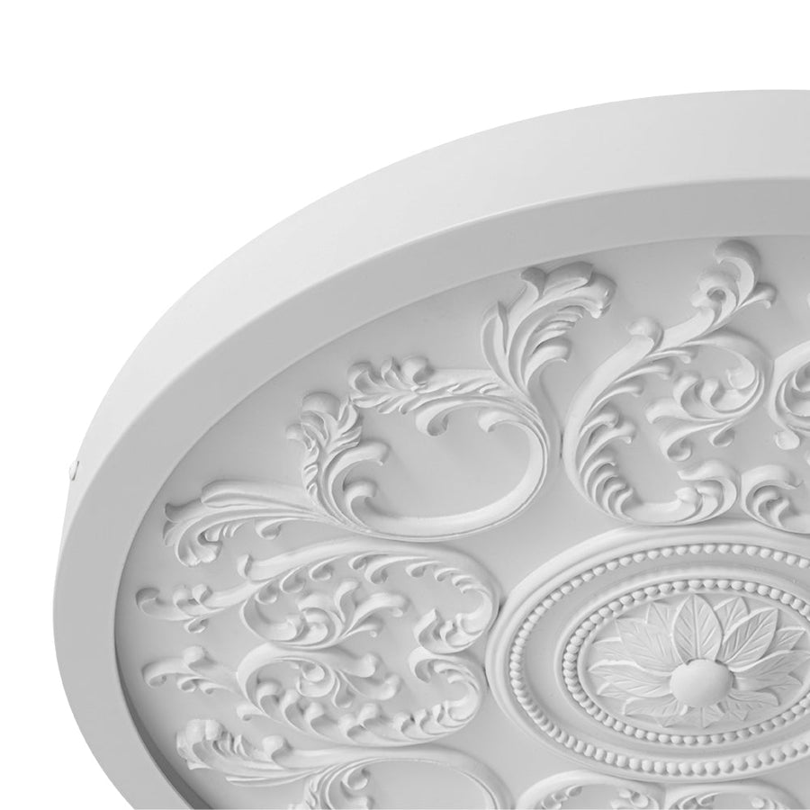 LightFixturesUSA - Decorative French White Medallion LED Flush Mount Light - Ceiling Light - White - 