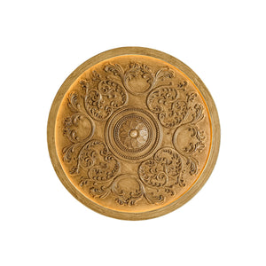LightFixturesUSA-Decorative French White Medallion LED Flush Mount Light-Ceiling Light-Wood Grain-