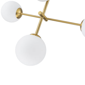 LightFixturesUSA-Designer 5-Light Tiered Opal Glass Globe Sputnik Chandelier-Chandelier-22 in-