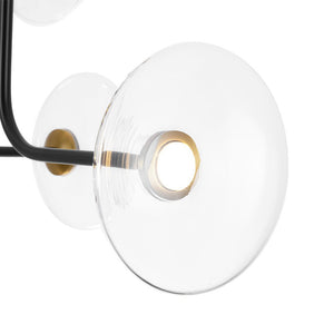 LightFixturesUSA - Designer 9 - light Glass Dimmable LED Linear Sputnik Chandelier - Chandelier - Black (Pre - Order) - 