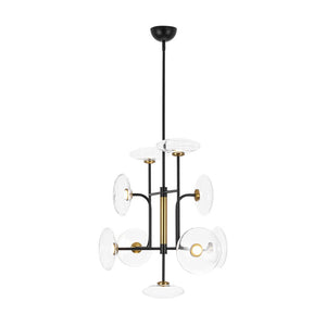 LightFixturesUSA - Designer 9 - light Glass Dimmable LED Linear Sputnik Chandelier - Chandelier - Black (Pre - Order) - 
