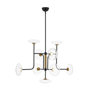 LightFixturesUSA - Designer 9 - light Glass Dimmable LED Linear Sputnik Chandelier - Chandelier - Black (Pre - Order) - 