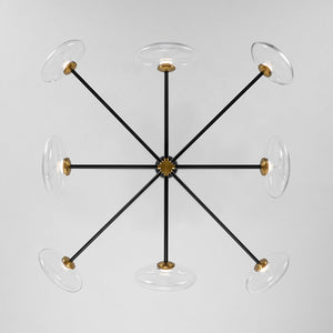 LightFixturesUSA - Designer Dimmable LED 8 - light Glass Tiered Sputnik Chandelier - Chandelier - Black (Pre - Order) - 