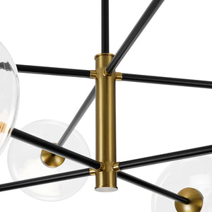 LightFixturesUSA - Designer Dimmable LED 8 - light Glass Tiered Sputnik Chandelier - Chandelier - Black (Pre - Order) - 