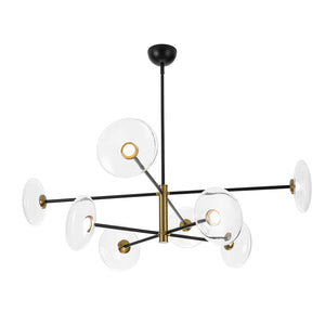 LightFixturesUSA - Designer Dimmable LED 8 - light Glass Tiered Sputnik Chandelier - Chandelier - Black (Pre - Order) - 