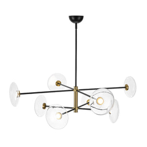 LightFixturesUSA - Designer Dimmable LED 8 - light Glass Tiered Sputnik Chandelier - Chandelier - Black (Pre - Order) - 