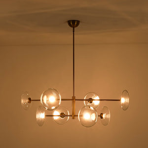 LightFixturesUSA - Designer Dimmable LED 8 - light Glass Tiered Sputnik Chandelier - Chandelier - Black (Pre - Order) - 