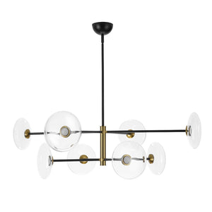 LightFixturesUSA - Designer Dimmable LED 8 - light Glass Tiered Sputnik Chandelier - Chandelier - Black (Pre - Order) - 