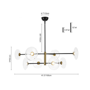 LightFixturesUSA - Designer Dimmable LED 8 - light Glass Tiered Sputnik Chandelier - Chandelier - Black (Pre - Order) - 