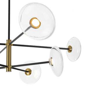 LightFixturesUSA - Designer Dimmable LED 8 - light Glass Tiered Sputnik Chandelier - Chandelier - Black (Pre - Order) - 