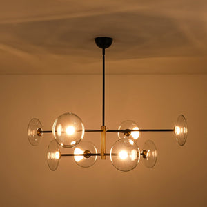 LightFixturesUSA - Designer Dimmable LED 8 - light Glass Tiered Sputnik Chandelier - Chandelier - Black (Pre - Order) - 