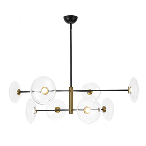 LightFixturesUSA - Designer Dimmable LED 8 - light Glass Tiered Sputnik Chandelier - Chandelier - Black (Pre - Order) - 