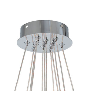 LightFixturesUSA - Dimmable 13 - Light Frozen Glass Ice Style Cluster Chandelier - Chandelier - Chrome - 