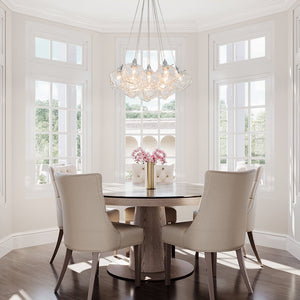 LightFixturesUSA - Dimmable 13 - Light Frozen Glass Ice Style Cluster Chandelier - Chandelier - Chrome - 