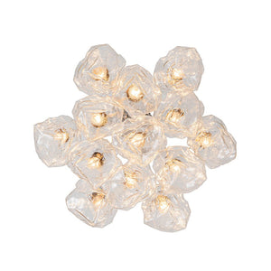 LightFixturesUSA - Dimmable 13 - Light Frozen Glass Ice Style Cluster Chandelier - Chandelier - Chrome - 