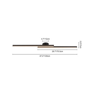 LightFixturesUSA - Dimmable 2 - Light Long Strip Linear LED Flush Mount - Ceiling Light - 35 in - 6000K (Cool Lighting) - 