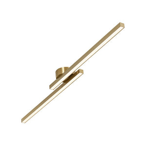 LightFixturesUSA - Dimmable 2 - Light Long Strip Linear LED Flush Mount - Ceiling Light - 47 in - Brass - 3CCT - 