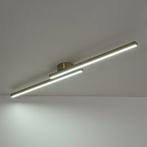 LightFixturesUSA - Dimmable 2 - Light Long Strip Linear LED Flush Mount - Ceiling Light - 47 in - Brass - 3CCT - 