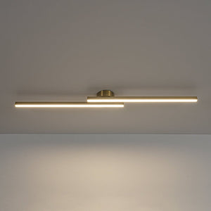 LightFixturesUSA - Dimmable 2 - Light Long Strip Linear LED Flush Mount - Ceiling Light - 47 in - Brass - 3CCT - 