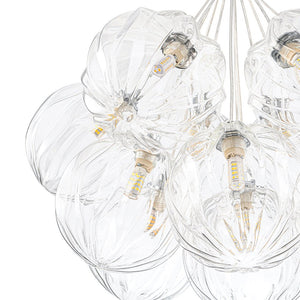 LightFixturesUSA - Dimmable Cluster Sculpture Texture Glass Globe Bubble Chandelier - Chandelier - Chrome - 