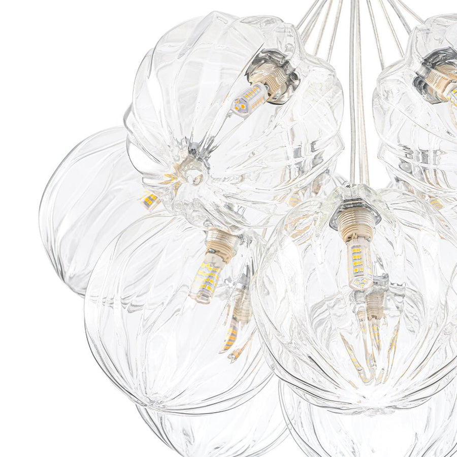LightFixturesUSA - Dimmable Cluster Sculpture Texture Glass Globe Bubble Chandelier - Chandelier - Chrome - 