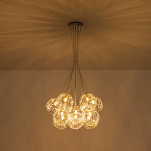 LightFixturesUSA - Dimmable Cluster Sculpture Texture Glass Globe Bubble Chandelier - Chandelier - Chrome - 