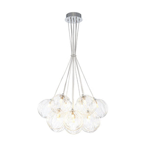 LightFixturesUSA - Dimmable Cluster Sculpture Texture Glass Globe Bubble Chandelier - Chandelier - Chrome - 