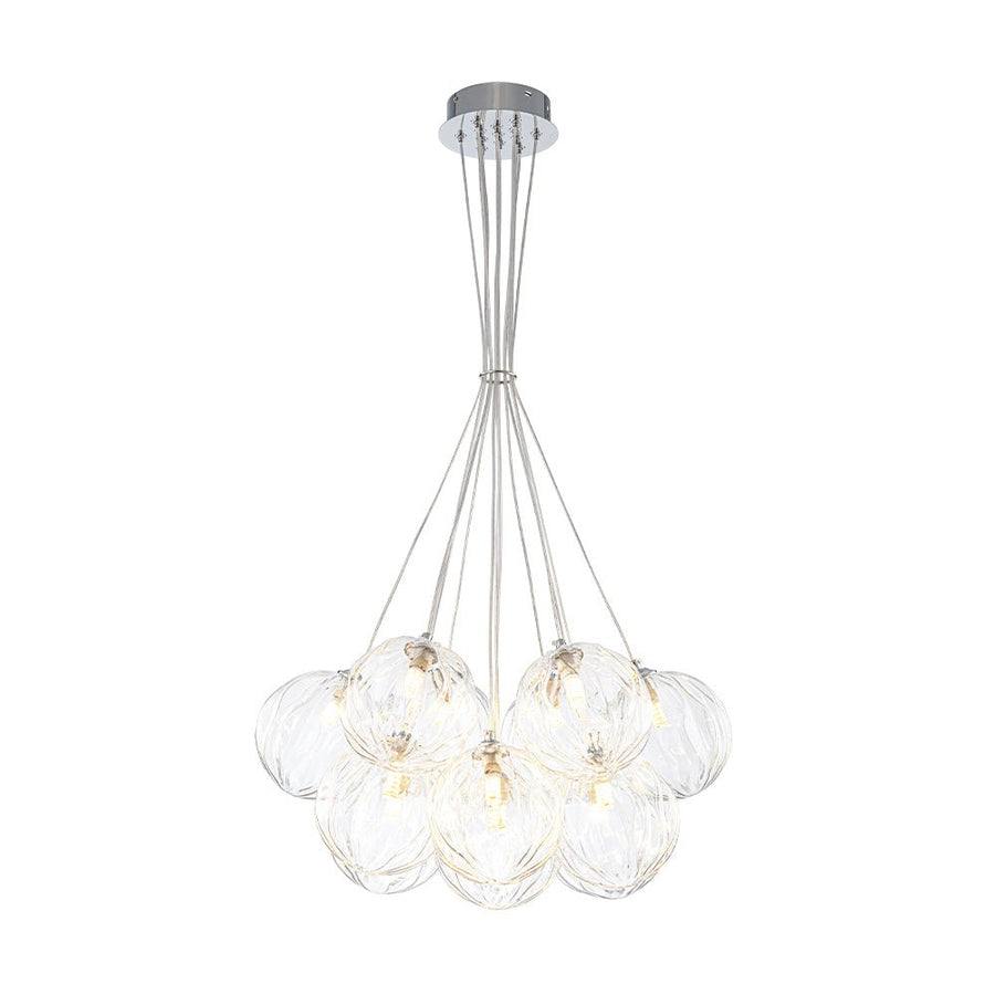 LightFixturesUSA - Dimmable Cluster Sculpture Texture Glass Globe Bubble Chandelier - Chandelier - Chrome - 