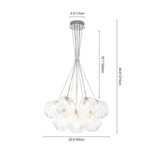 LightFixturesUSA - Dimmable Cluster Sculpture Texture Glass Globe Bubble Chandelier - Chandelier - Chrome - 