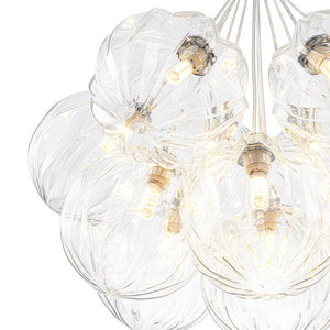 LightFixturesUSA - Dimmable Cluster Sculpture Texture Glass Globe Bubble Chandelier - Chandelier - Chrome - 
