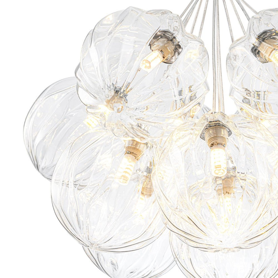 LightFixturesUSA - Dimmable Cluster Sculpture Texture Glass Globe Bubble Chandelier - Chandelier - Chrome - 