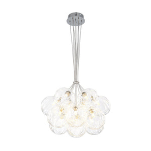 LightFixturesUSA - Dimmable Cluster Sculpture Texture Glass Globe Bubble Chandelier - Chandelier - Chrome - 