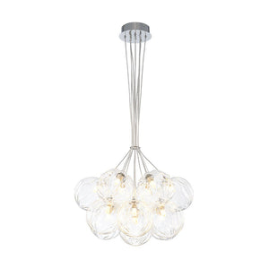 LightFixturesUSA - Dimmable Cluster Sculpture Texture Glass Globe Bubble Chandelier - Chandelier - Chrome - 