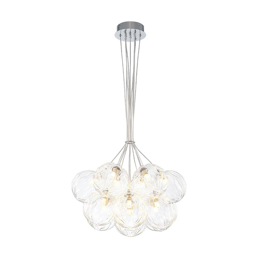 LightFixturesUSA - Dimmable Cluster Sculpture Texture Glass Globe Bubble Chandelier - Chandelier - Chrome - 