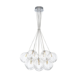 LightFixturesUSA - Dimmable Cluster Sculpture Texture Glass Globe Bubble Chandelier - Chandelier - Chrome - 