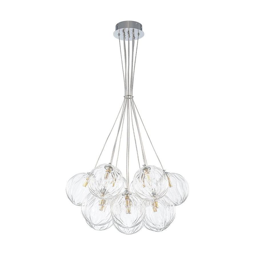LightFixturesUSA - Dimmable Cluster Sculpture Texture Glass Globe Bubble Chandelier - Chandelier - Chrome - 