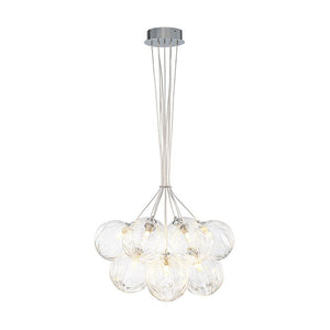 LightFixturesUSA - Dimmable Cluster Sculpture Texture Glass Globe Bubble Chandelier - Chandelier - Chrome - 