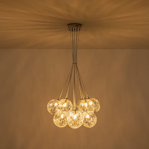LightFixturesUSA - Dimmable Cluster Sculpture Texture Glass Globe Bubble Chandelier - Chandelier - Chrome - 
