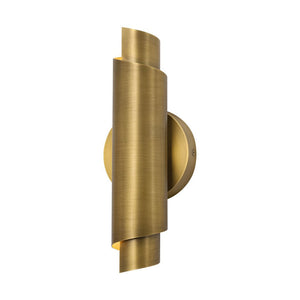 LightFixturesUSA - Dimmable LED Aged Brass Up Down Metal Tube Wall Sconce - Wall Sconce - 1 Pack - 