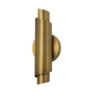 LightFixturesUSA - Dimmable LED Aged Brass Up Down Metal Tube Wall Sconce - Wall Sconce - 1 Pack - 
