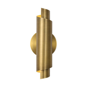 LightFixturesUSA - Dimmable LED Aged Brass Up Down Metal Tube Wall Sconce - Wall Sconce - 2 Packs - 