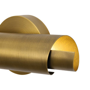 LightFixturesUSA - Dimmable LED Aged Brass Up Down Metal Tube Wall Sconce - Wall Sconce - 2 Packs - 