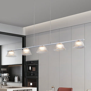 LightFixturesUSA - Dimmable LED Iridescent Glass Bell Island Chandelier - Chandelier - 39.4 in - 