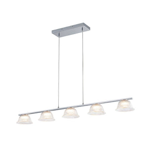 LightFixturesUSA - Dimmable LED Iridescent Glass Bell Island Chandelier - Chandelier - 39.4 in - 