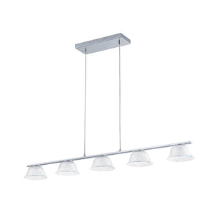 LightFixturesUSA - Dimmable LED Iridescent Glass Bell Island Chandelier - Chandelier - 39.4 in - 