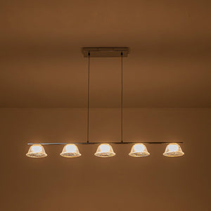 LightFixturesUSA - Dimmable LED Iridescent Glass Bell Island Chandelier - Chandelier - 39.4 in - 