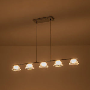 LightFixturesUSA - Dimmable LED Iridescent Glass Bell Island Chandelier - Chandelier - 39.4 in - 